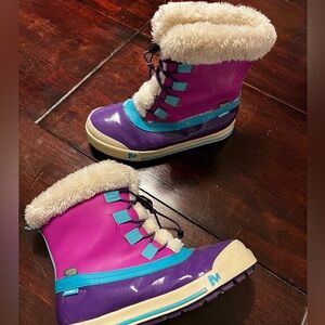 Merrill waterproof winter boots for kids, US size 4M